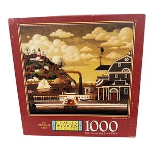 VTG Charles Wysocki Americana Fairhaven in the Fall 1000 Piece Jigsaw Puzzle MB